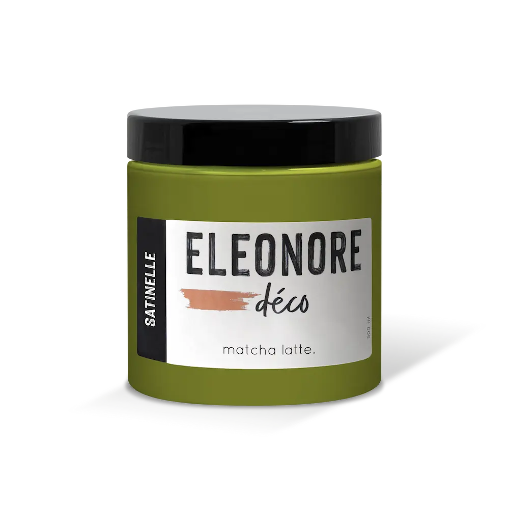 Peinture meuble Satinelle 500 ML couleur vert Matcha latte – Eléonore Déco