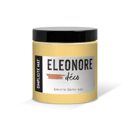 Peinture meuble Simplicité Mat 500 ML couleur jaune Beurre demi-sel – Eléonore Déco