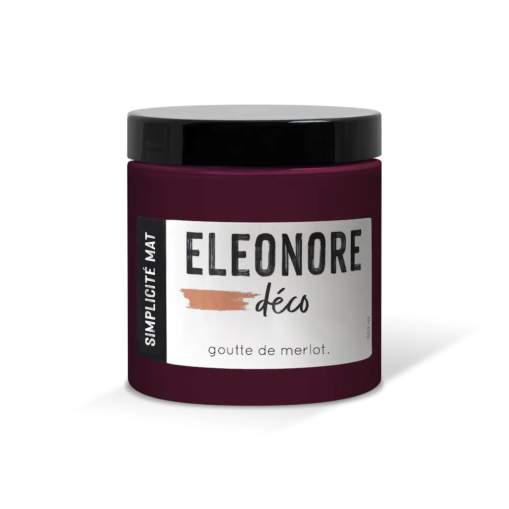 Peinture meuble Simplicité Mat 500 ML couleur rouge Goutte de merlot – Eléonore Déco