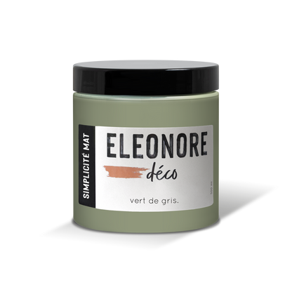 Peinture meuble Simplicité Mat 500ml couleur Vert de gris – Eléonore Déco.