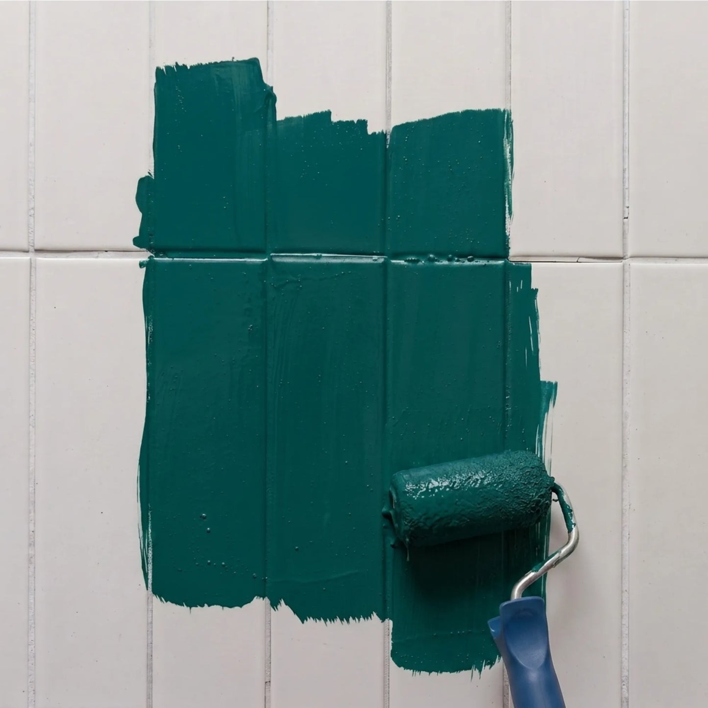Peinture pour carrelage Éléonore Déco, couleur Pétroléum.